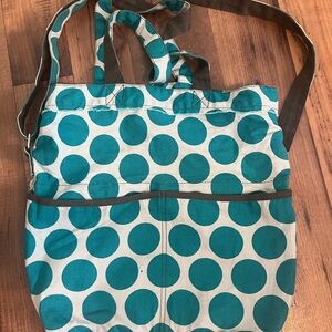 Thirty-One Teal Polka Dot Tote